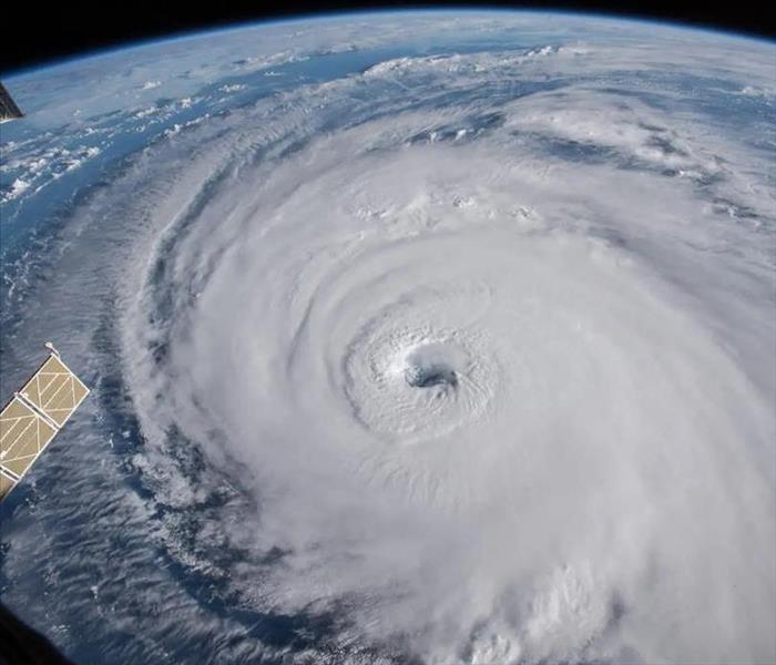 Picture of a hurricane from space.