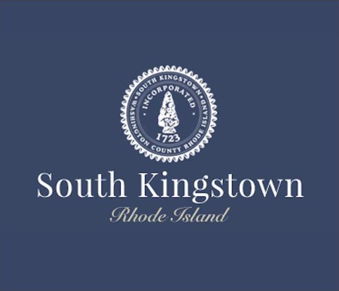 Seal for South Kingstown, RI on a blue background