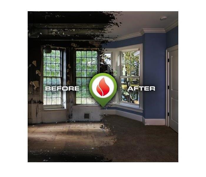 Before and after fire illustration